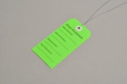 Clean equipment tag, Green 2 5/16 x 4 3/4 500/case