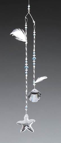Aqua Starfish Crystal Light Catcher Mobile