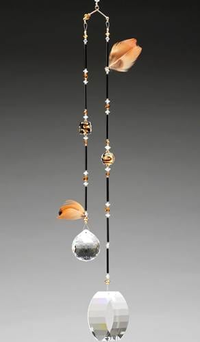 Murano Amber Crystal Light Catcher Mobile
