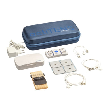 Ostiens electronic device kit with blue case on a white background