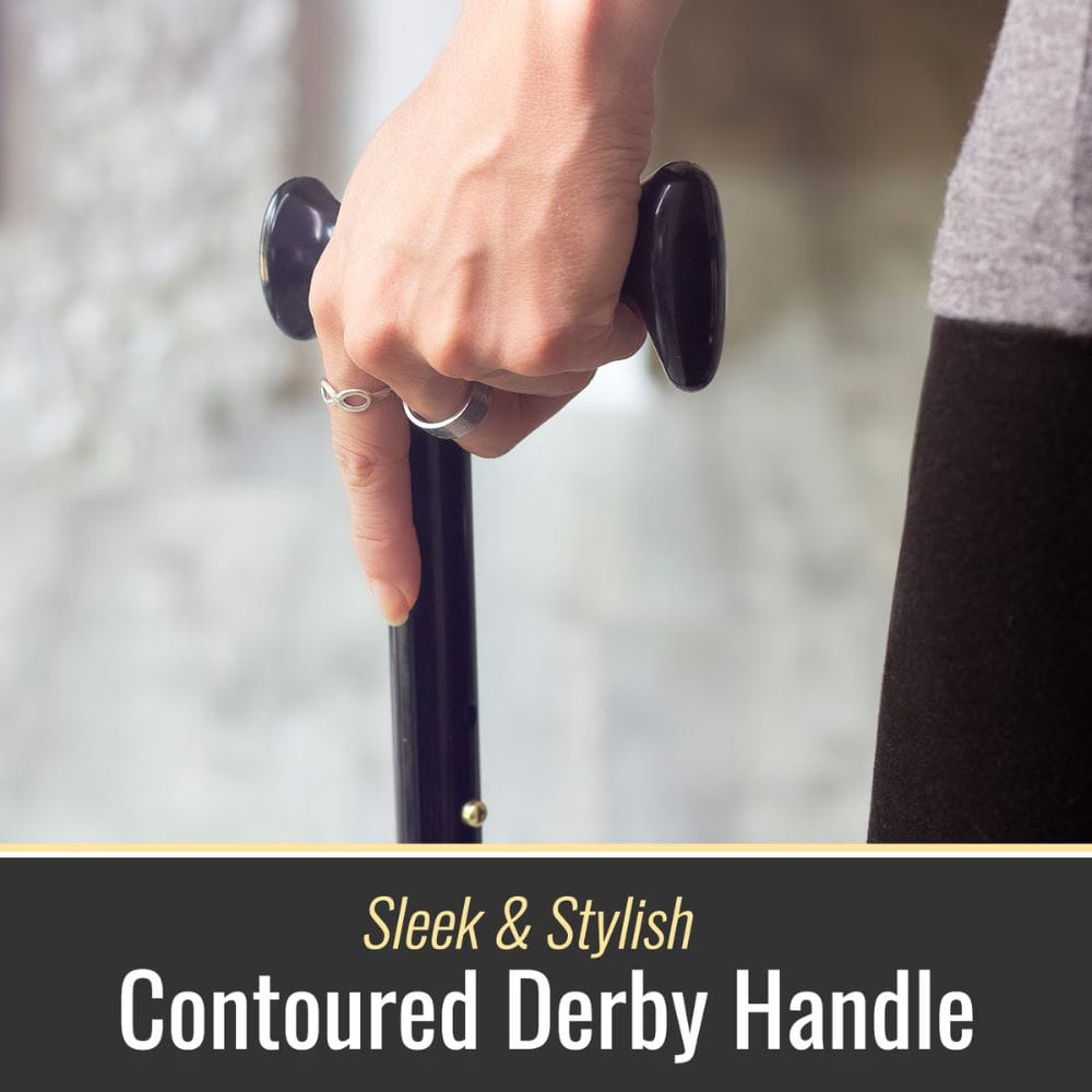 DMI Derby Handle Folding Adjustable Cane