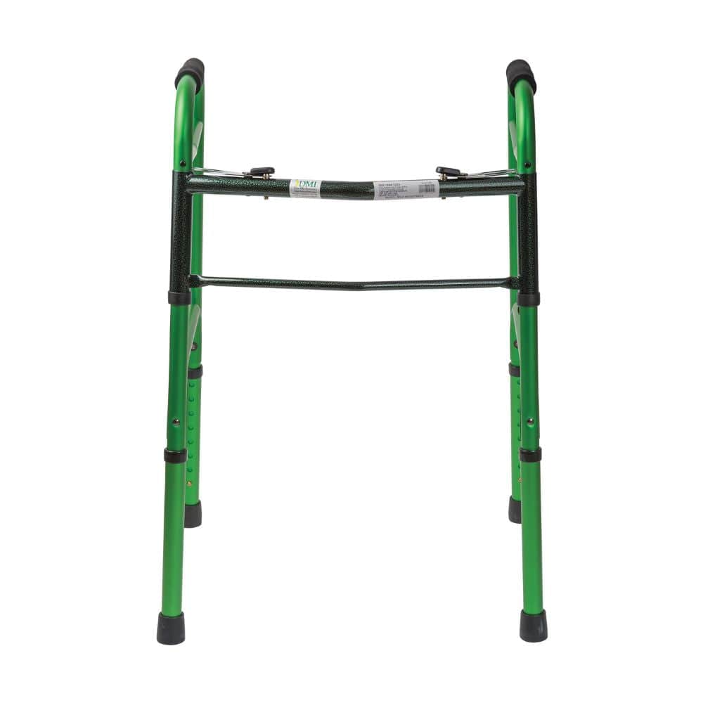 DMI Two-Button Release Folding Walker w/ Wheels