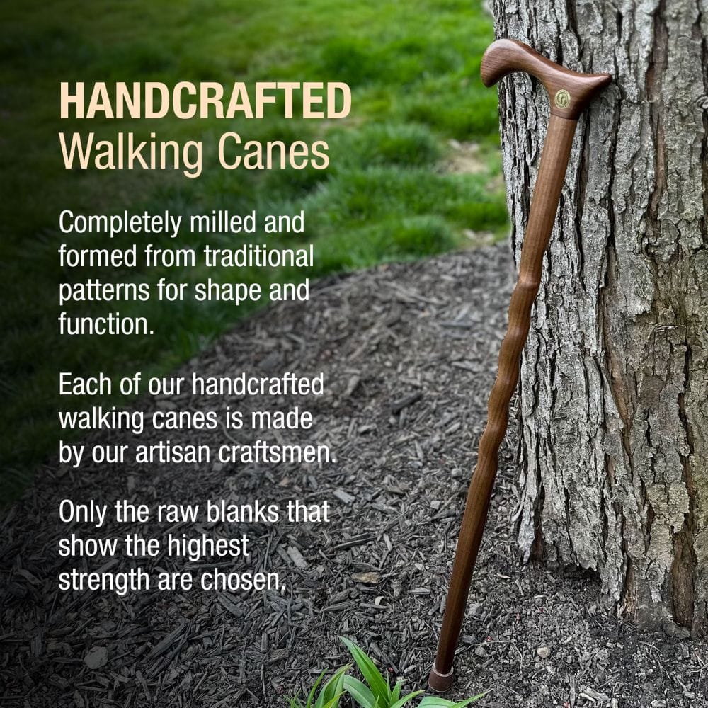 Brazos Twisted Walnut Derby Handcrafted Walking Cane, 37"