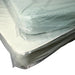 Mattress in a clear plastic wrap on a white background