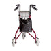 Red walker with a black bag on a white background
