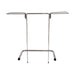 Metallic clothing rack on a white background