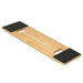 Wooden board with black rubber feet on a white background