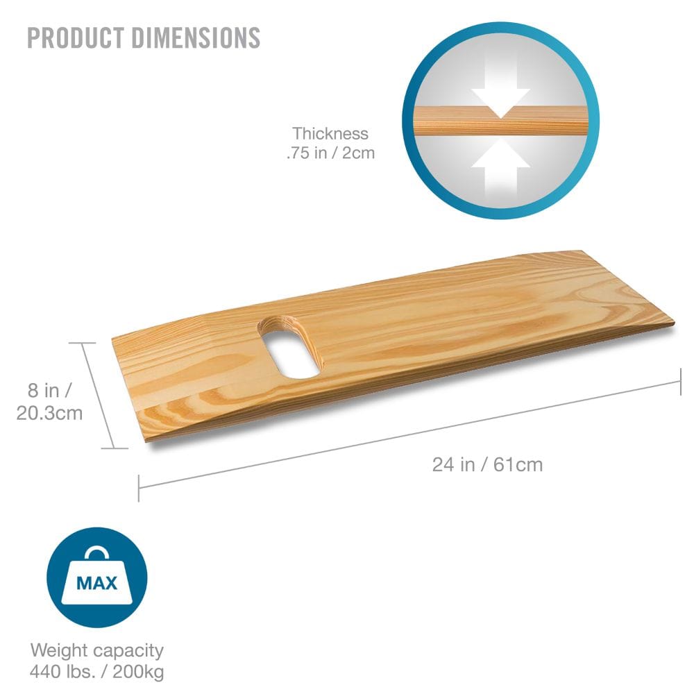 Wooden tray with dimensions and weight capacity information on a white background