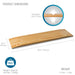 Wooden tray with dimensions and weight capacity displayed on a white background