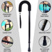 Black cane with features highlighted on a gray background