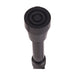Black cylindrical object with a threaded end on a white background