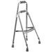 Metal walking frame on a white background