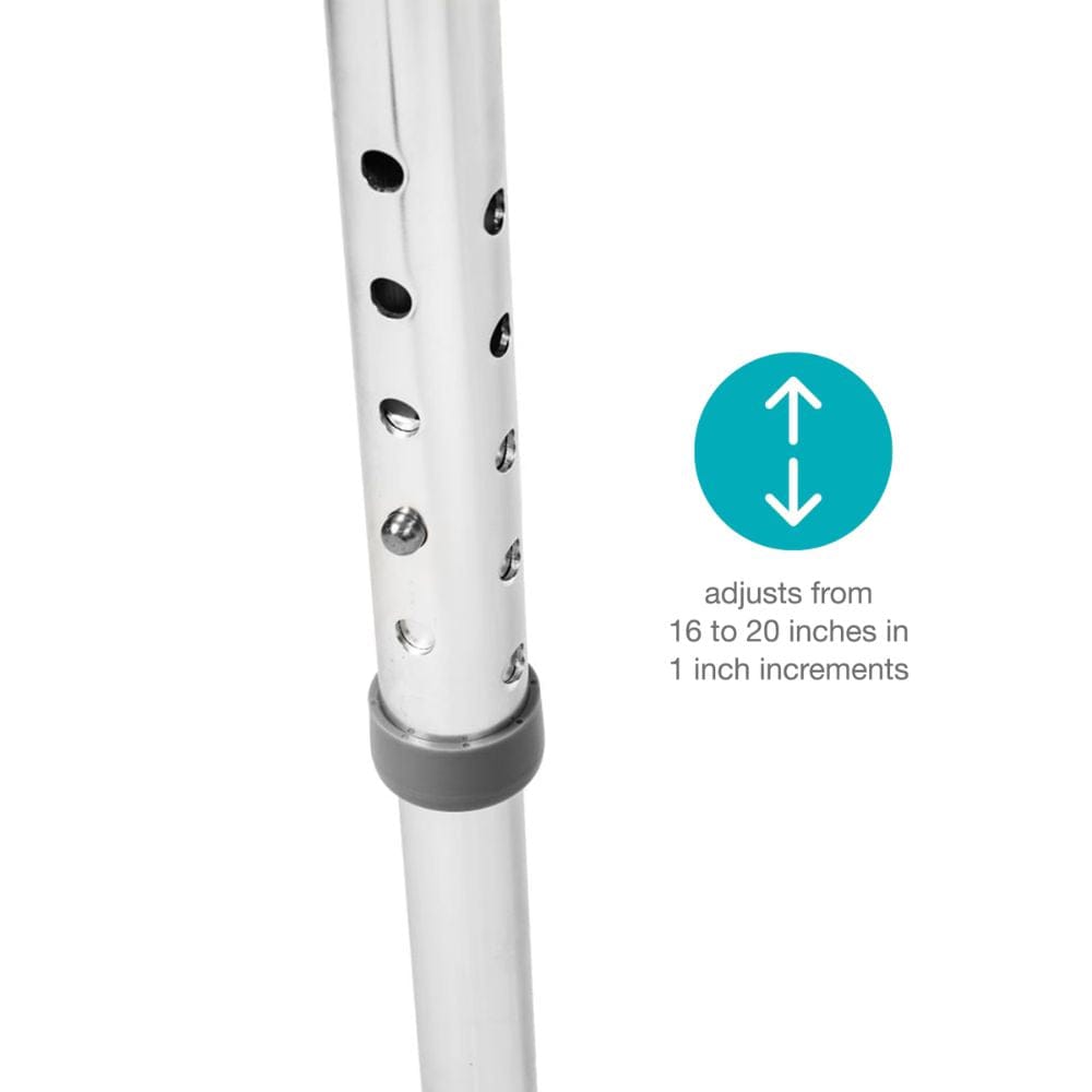 Adjustable pole with measurement details on a white background