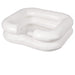 Inflatable white neck pillow on a white background