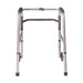 Silver walker with wheels on a white background