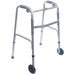 Silver walker with wheels on a white background