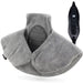 Gray neck massager with control device on a white background