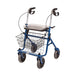 Blue walker with basket and tray on a white background