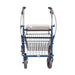 Blue shopping cart with a tray on a white background