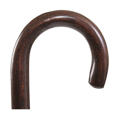 Wooden cane handle on a white background