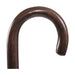 Wooden cane handle on a white background
