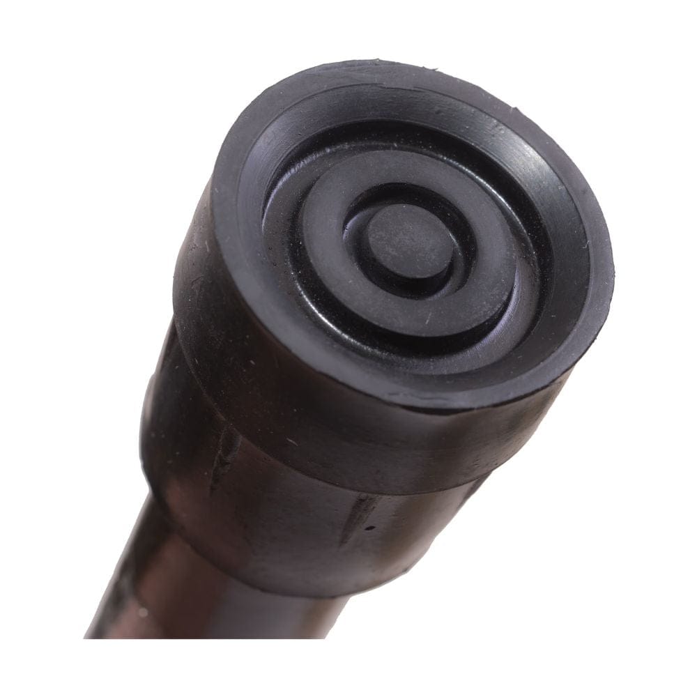 Black rubber grommet on a white background