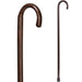 Two walking canes, one wooden and one metal, on a white background