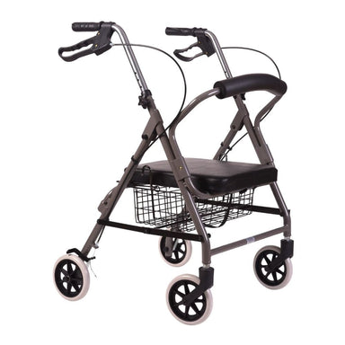Rollator with basket on a white background