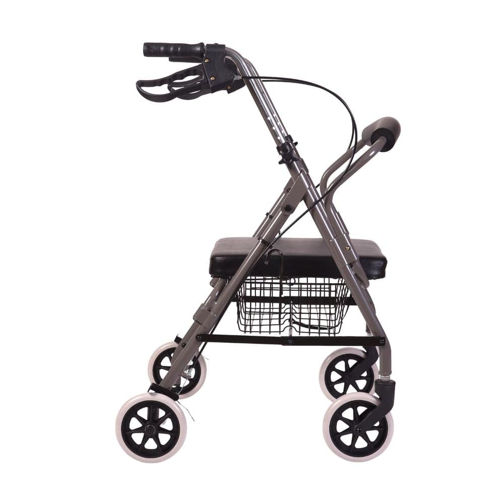 Rollator with basket on a white background