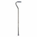 Silver cane with gray handle on a white background