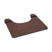 Wooden bath mat with a black strap on a white background
