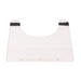 White car mud flap with black straps on a white background