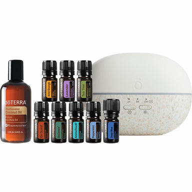 Doterra AromaTouch Diffused - Pebble Diffuser with 8 oils & 1 bottle of Fractionated Coconut Oil