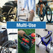 Collage of various mobility aids with a 'Multi-Use' label.