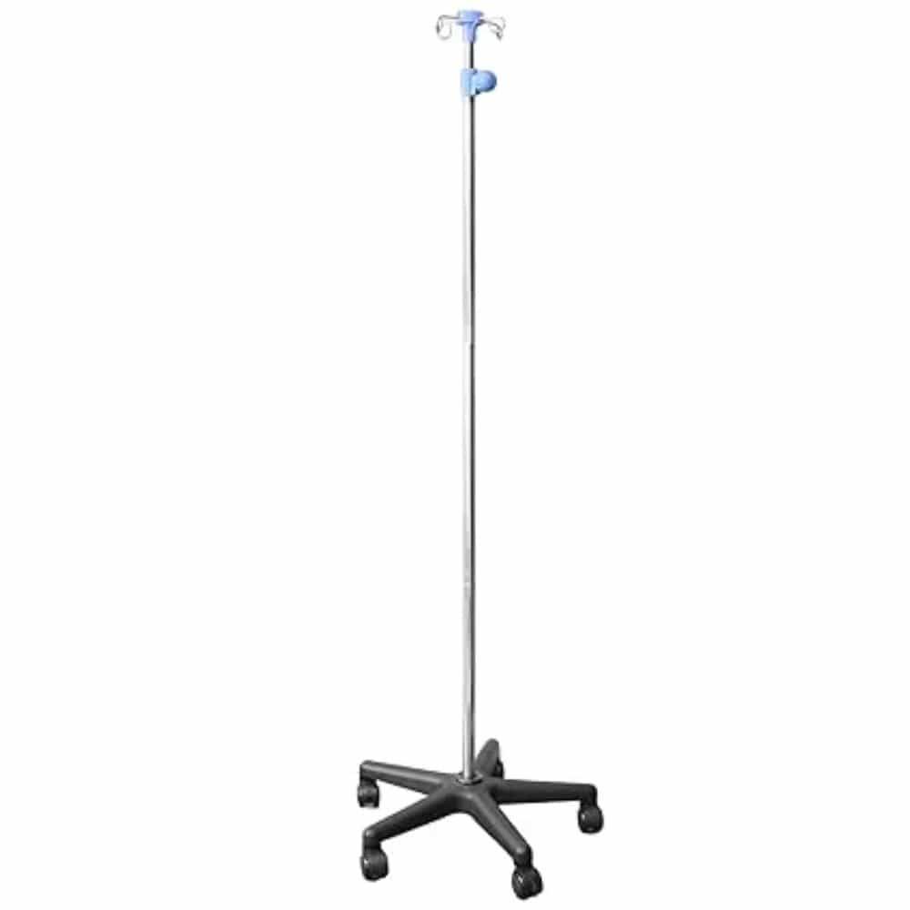 Medical IV stand on a white background