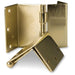 Gold metal corner bracket on a white background