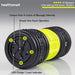 Healthsmart vibrating fitness roller with features highlighted on a gray background