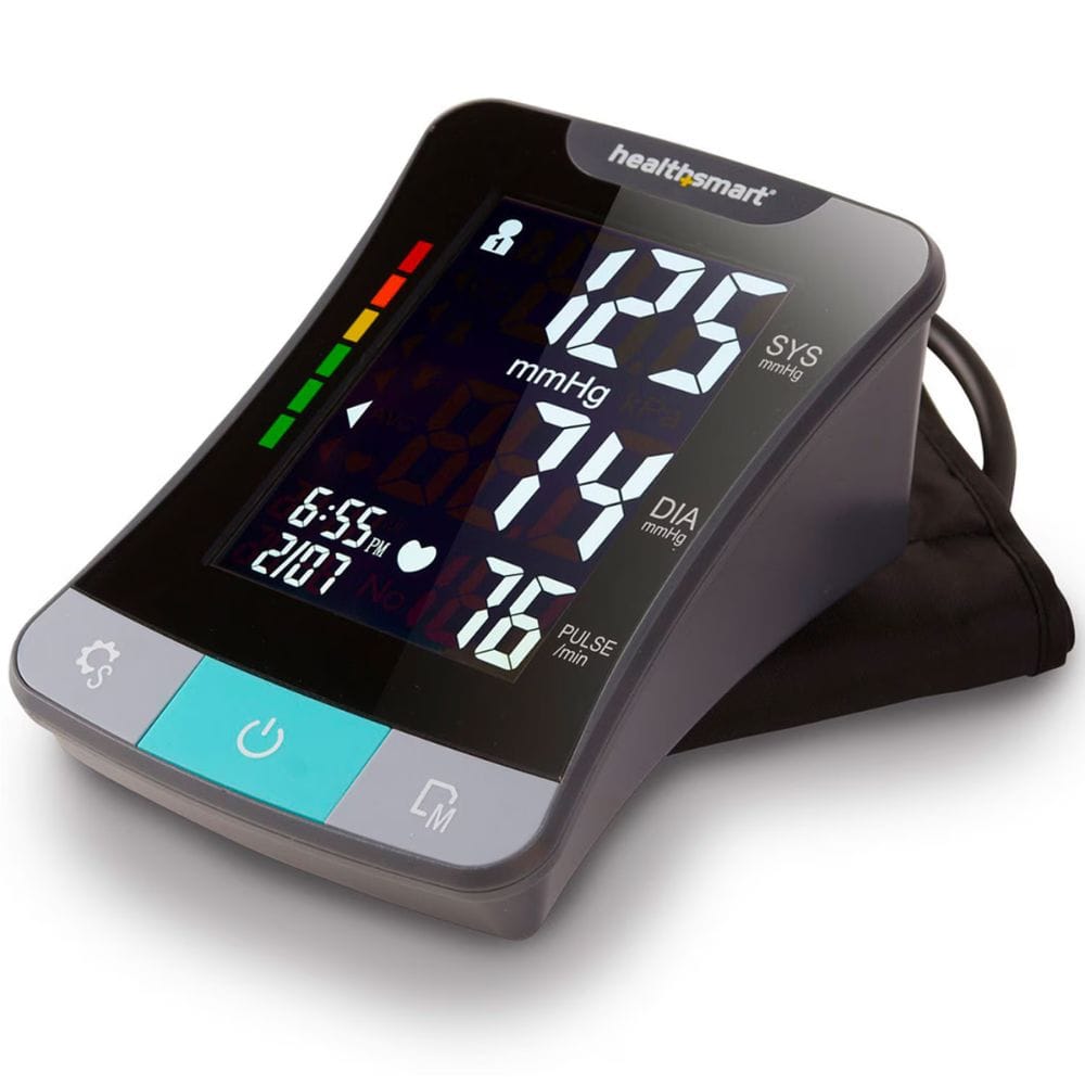HealthSmart blood pressure monitor on a white background