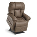 Brown leather recliner chair on a white background
