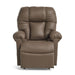 Brown leather recliner chair on a white background