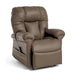 Brown leather recliner chair on a white background