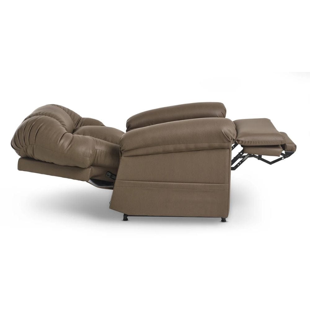 Brown leather recliner sofa on a white background