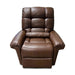 Brown leather recliner chair on a white background