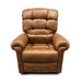 Brown leather recliner chair on a white background