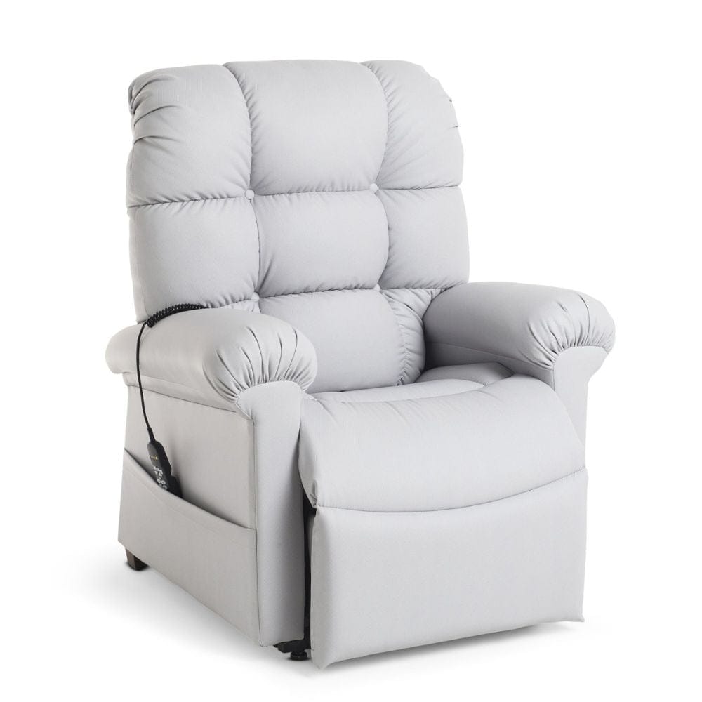 Gray recliner chair on a white background