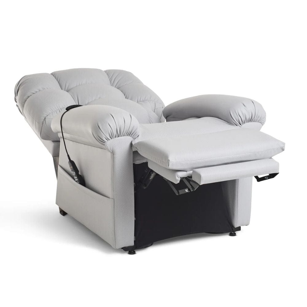 Gray recliner chair on a white background