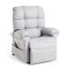 Gray recliner chair on a white background