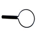 Black magnifying glass on a white background