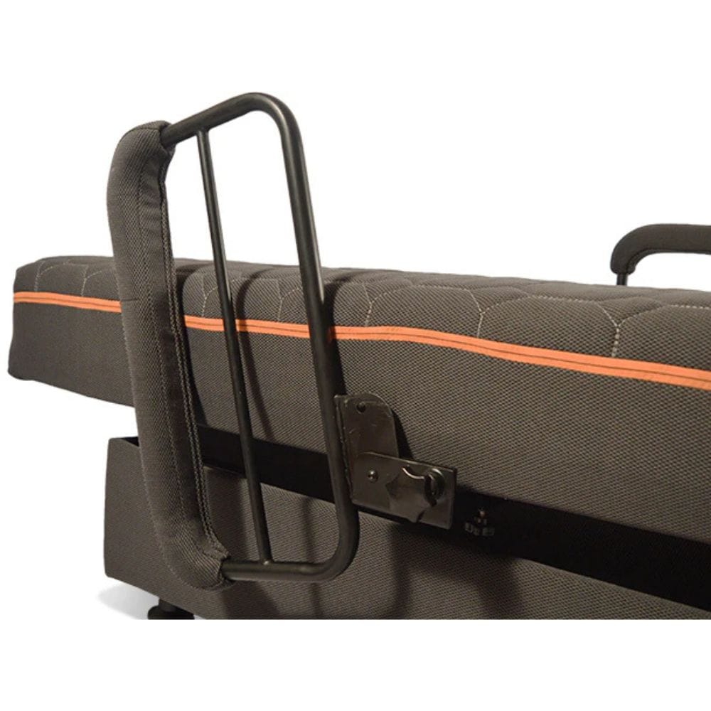 Brown suitcase with a black handle on a white background