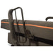 Brown suitcase with a black handle on a white background